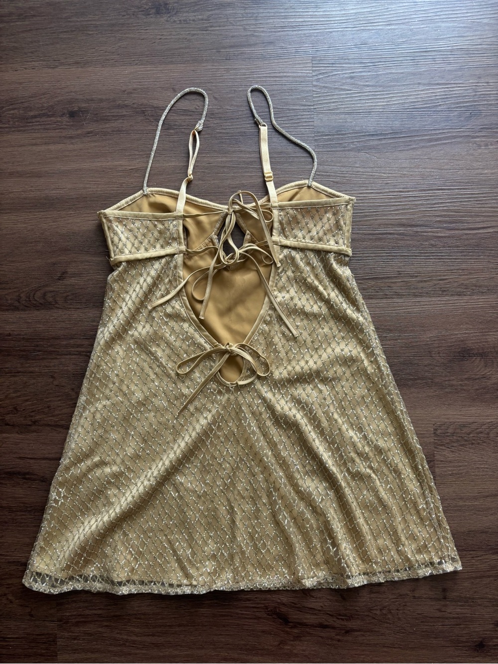 For Love and Lemons Glitter Slip Dress Gold - Picture 4 of 10